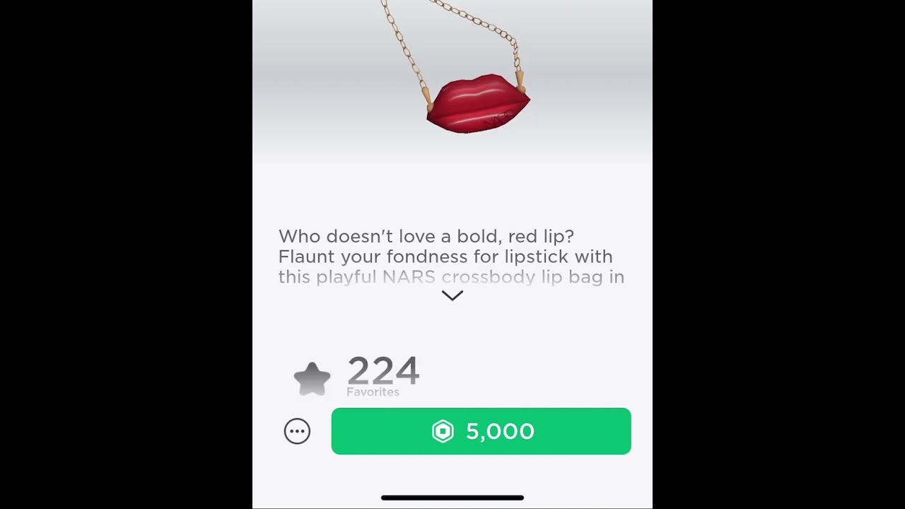 Roblox New Limited NARS Lip Crossbody Bag 1.0