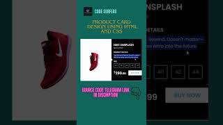 Full PRODUCT CARD DESIGN USING HTML AND CSS | SOURCE CODE IN TELEGRAM | #codesurfers #html #css #code Update