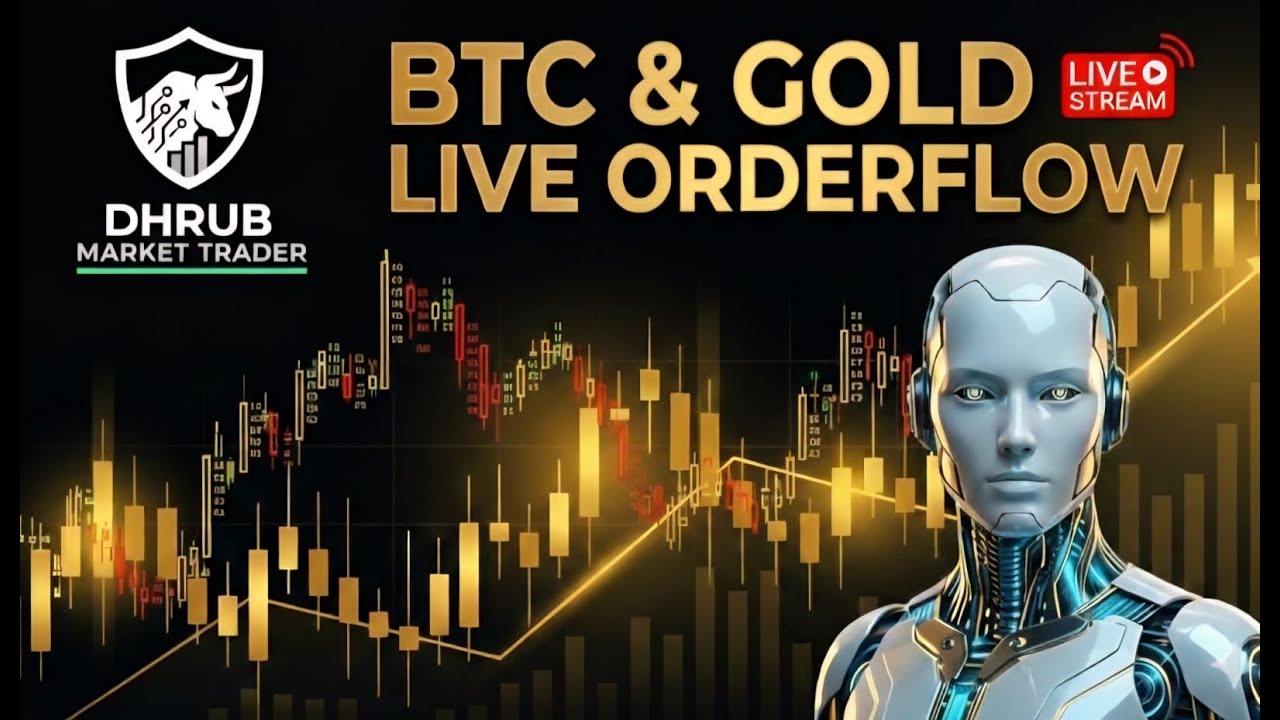 Bitcoin & Gold | Orderflow, Footprint,t chart Live Streaming | Dhrub Market Trader