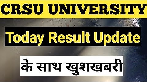 crsu today result update crsu university jind