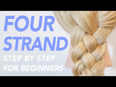 How To 4 Strand Flat Braid Step by Step For Beginners [CC] | EverydayHairInspiration