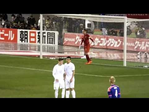 本田のFK→森重ゴール【14/03/05 日本vsニュージーランド】