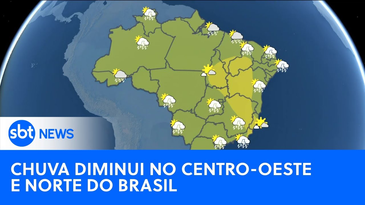 Chuva diminue no centro-oeste e norte e se intensifica no sudeste do Brasil |#SBTNewsnaTV(13/02/24)