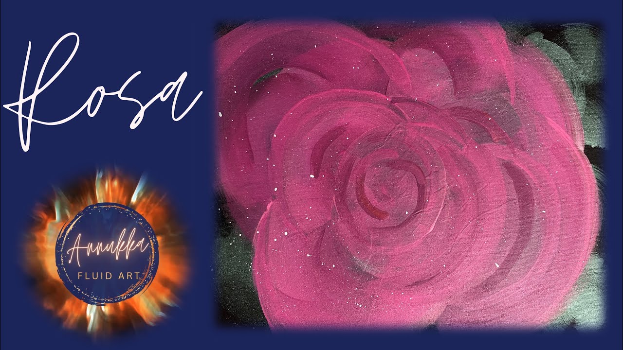 Gorgeous! Abstract brushwork rose with TLP and Boom ~ Fluid Art