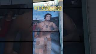 Oliver Tree notices Travis Barker wall painting #shorts