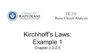 EE 211 2.4 Kirchhoff's Laws: Example 1