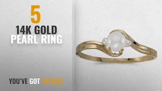10 Best 14K Gold Pearl Ring: 14k Yellow Gold Freshwater Cultured Pearl And Diamond Ring (Size 4.5)