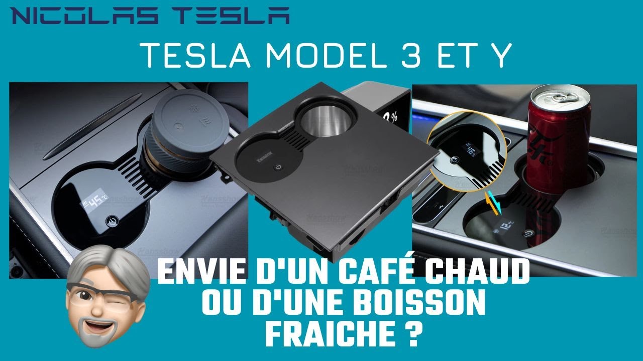 PORTE-GOBELET ET BOÎTE de rangement Premium pour Tesla Model 3 Y installation f EUR 18,88