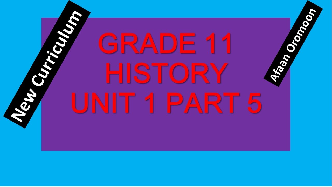 Grade 11 History Unit One Part 5: Stone Age @Afan Oromo - YouTube