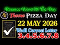Binance Word Of the day Today 22 MAY 🔥 Theme Binance pizza Day 🔥 Binance Wodl Correct Answer Today