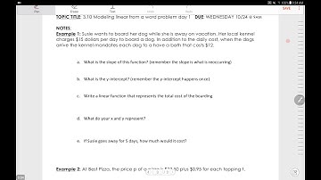 3.10 Modeling LINEAR functions from word problems
