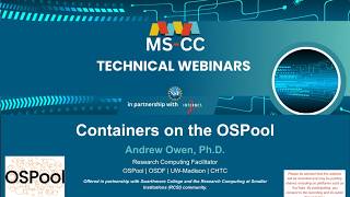 Celebrity Containers on the OSPool | MS-CC Technical Webinar Wealth