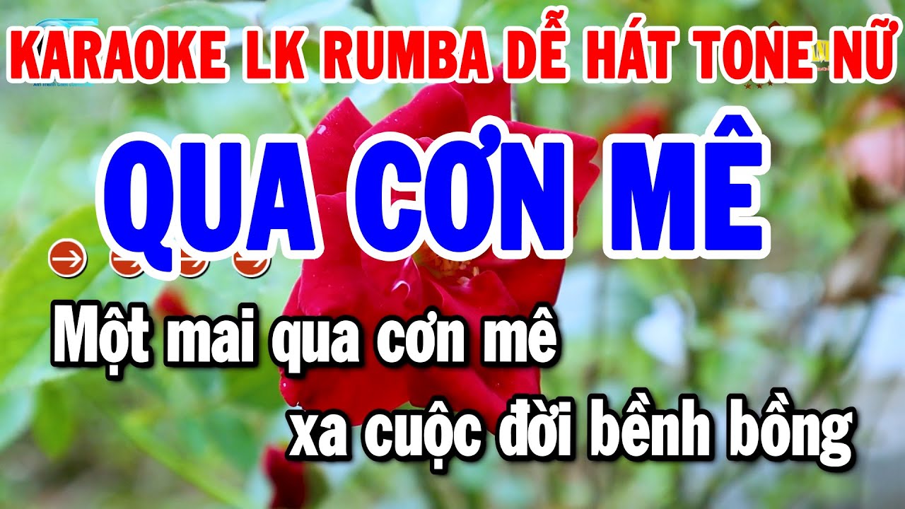 Karaoke Liên Khúc Tone Nữ Nhạc Sống Rumba Dễ Ca | Qua Cơn Mê - Cảm Ơn | Thanh Hải