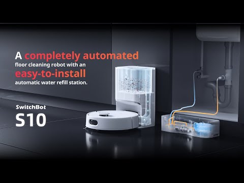 S10 | A 100% automated floor cleaning robot with an easy-to-install auto water refill station.