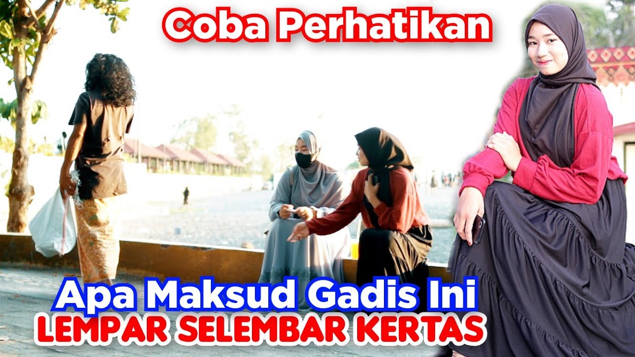 PRANK SHOLAWAT ‼️ GADIS CANTIK INI NAKSIR SAMA SI GEMBEL ‼️ DIA LEMPAR SELEMBAR KERTAS BERISI NO Tlp