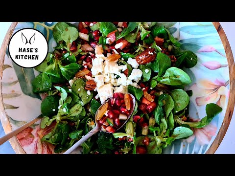 Salat mit Granatapfel - Feldsalat - Feta -  Pekannüsse | Nusret Salat # 143