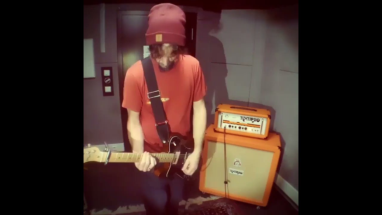 Recording the guitars for a song about how much I struggled being a dad