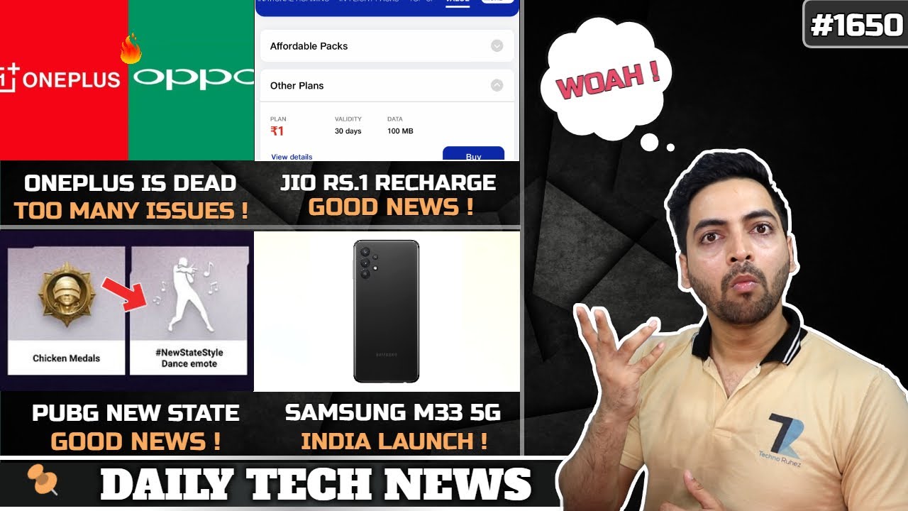 Jio  ₹1 Recharge😯,Telegram Ban,PUBG New State Good News,Samsung M33 5G Launch,Oneplus Dead,Pixel 6a