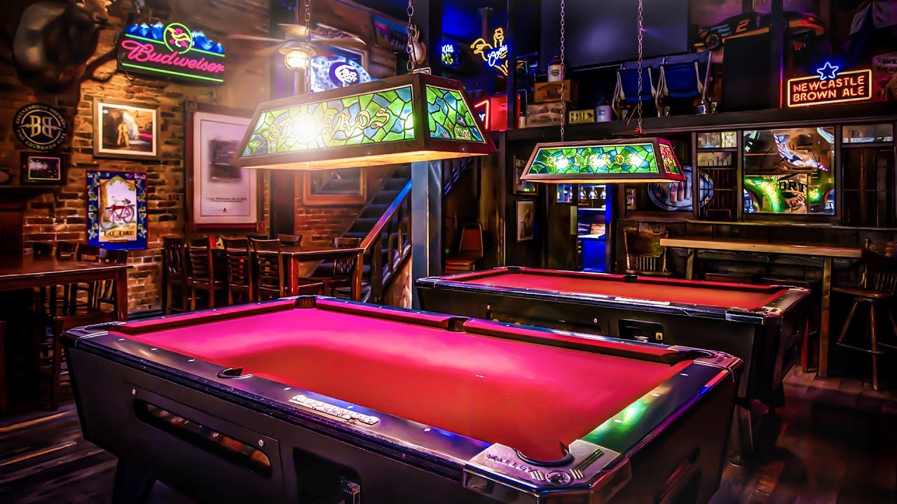 Roadhouse Ambience 🎱🍻 Billiards Bar Lounge Sounds & Smooth Blues Guitar