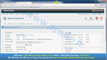 Bài 002   Cấu hình Joomla 2 5   ZendVN
