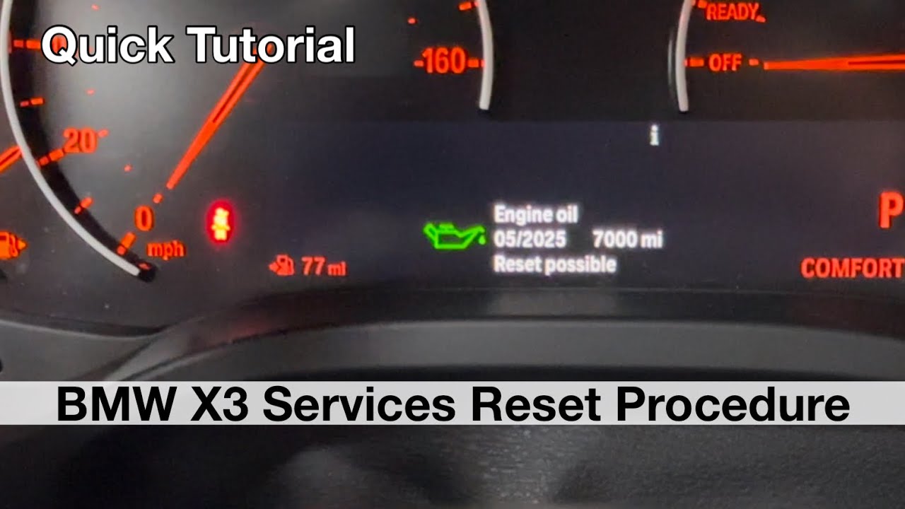 2019 BMW X3 Service Reminder Reset / oil inspection brakes due - YouTube