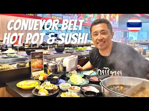 $11 ALL YOU CAN EAT Hot Pot & Sushi Buffet 🇹🇭 Bangkok Thailand