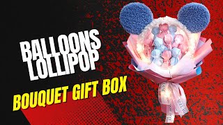 Disney Mickey Mouse LED Light Balloons Lollipop Bouquet Gift Box | shopping corner | flower bouquet