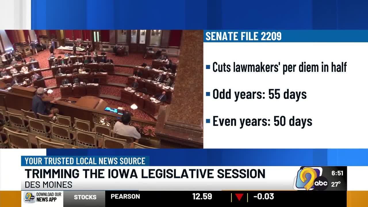 Iowa lawmakers consider bills to trim the legislative session