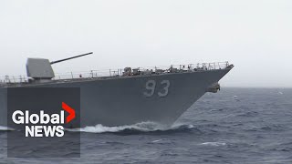 Chinese warship nearly hits American destroyer in Taiwan Strait during joint Canada-US mission