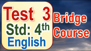 Bridge Course || Test 3 || Sub ||English || Std || 4th@APANISMARTSCHOOL