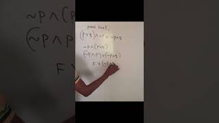 prove that (pvq)^~q= ~p^q using law of algebra of proposition