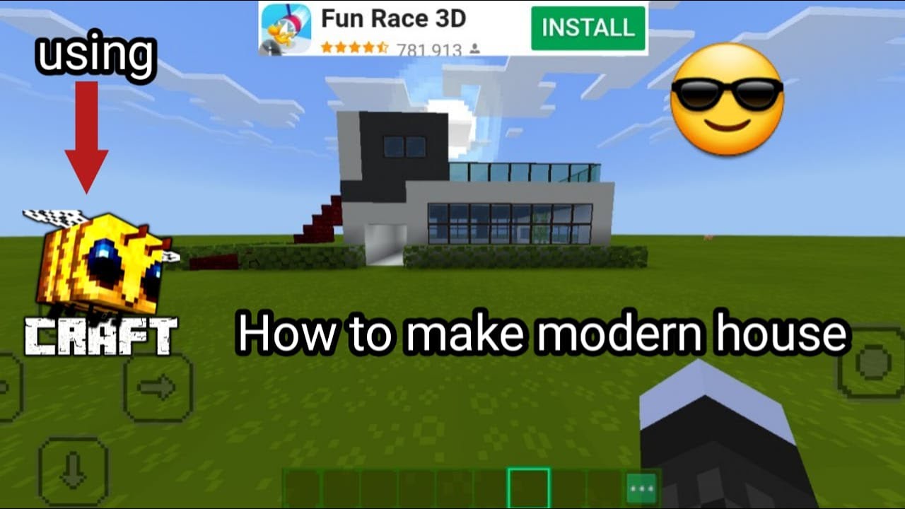 How to build a modern house using beecraft - YouTube
