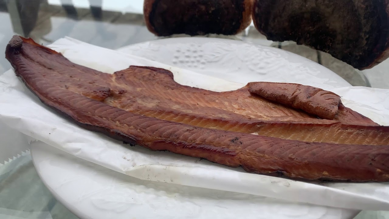 Our smoked lake trout picnic on the deck - YouTube