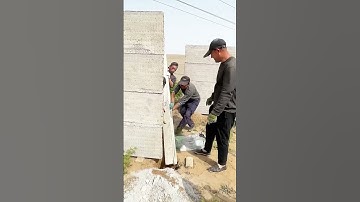 Concrete fence post installation process #shorts