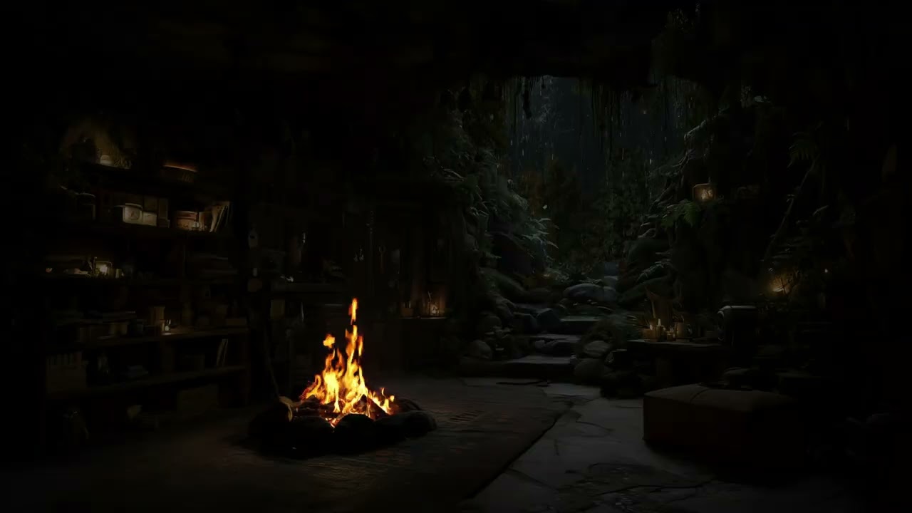 Explore O Espaço Misterioso: Sons De Chuva Asmr Em Uma Caverna Relaxante - Ruído Branco