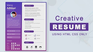 How to Create Resume Website using HTML and CSS | Resume CV design in HTML CSS | CV Design