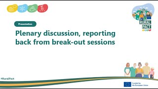 Good Practice Webinar on Climate - Plenary discussion & reporting back from the break-outs
