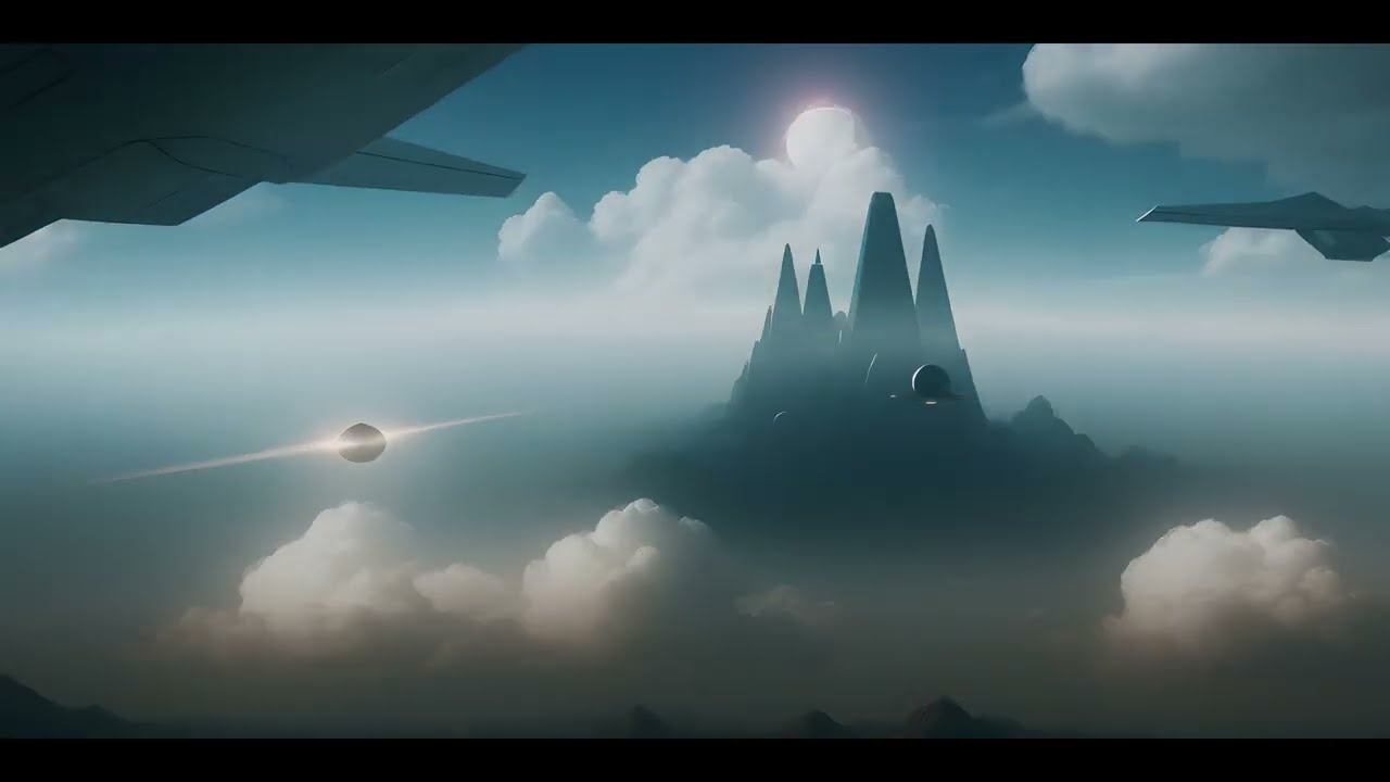 The strange objects flying in the sky. AI 4K UHD animation.