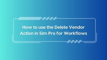 Delete Vendor Action for Sim pro workflow app