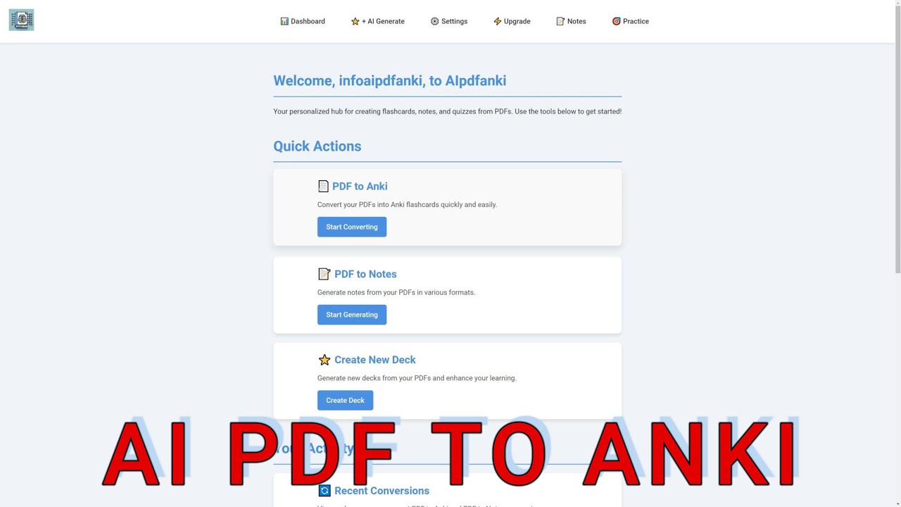 How to Create Flashcards and Quizzes from PDFs on Aipdfanki.com - YouTube