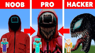 NOOB VS PRO VS HACKER Minecraft Pixel art Squid Game × Venom