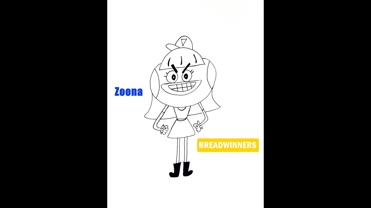 How to Draw Zoona from Breadwinners animation step by step shorts YouTube