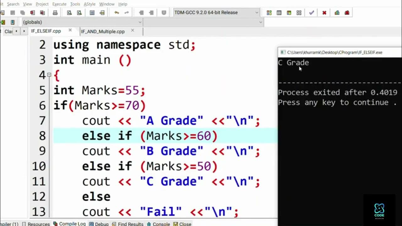 12 how to use IF ELSE IF Statement in c++ - YouTube