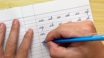 u - How to write English cursive small letter connections a-z | How to improve cursive handwriting