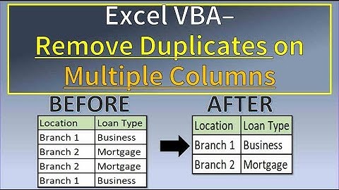 Excel VBA Remove Duplicates From Multiple Columns