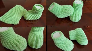 : Very easy Knitting baby booties, shoes step by step with written instructions.