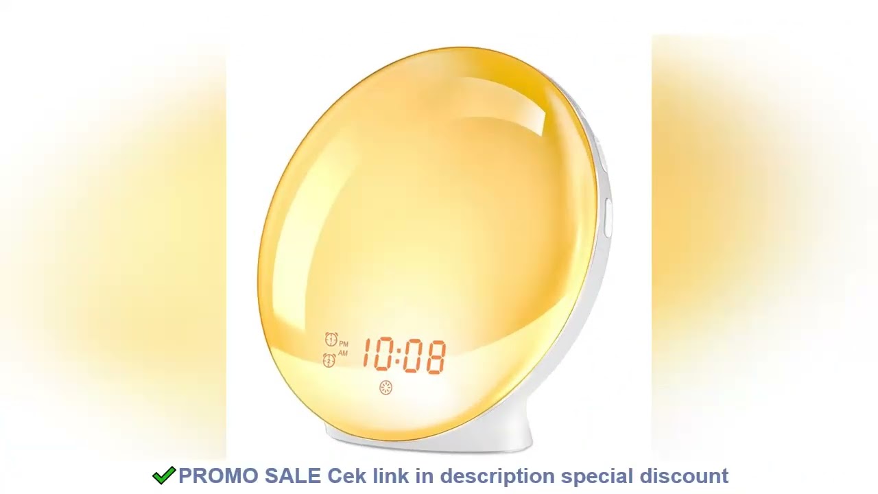 Wake Up Light Alarm Clock with Sunrise/Sunset Simulation Dual Alarms FM Radio Nightlight 7 Colors Na