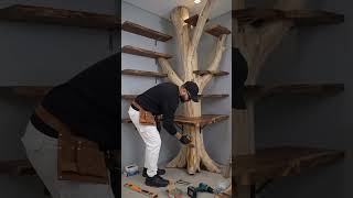 I Build Luxury Bookshelves From Raw Tree Trunk.