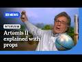 Artemis II explained with a lemon, power adaptor and globe | ABC NEWS