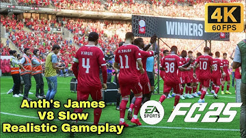 FC 25 REALISTIC GAMEPLAY | 4K | LIVERPOOL VS PALACE | FA COMMUNITY SHIELD | ANTH JAMES MOD V8 SLOW